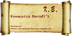 Kovacsics Bernát névjegykártya